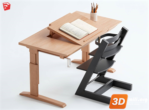 Kid's table and chairs Skp Files 
